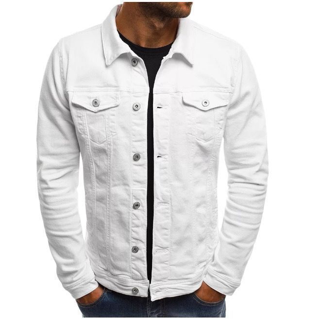 Chaqueta Mezclilla Nacional Blanca Hombre-0