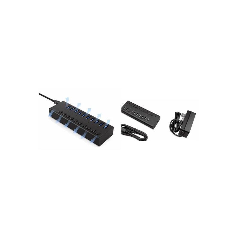 Hub Usb 10 Puertos 3.0 Ultra Veloz - Puntostore-1