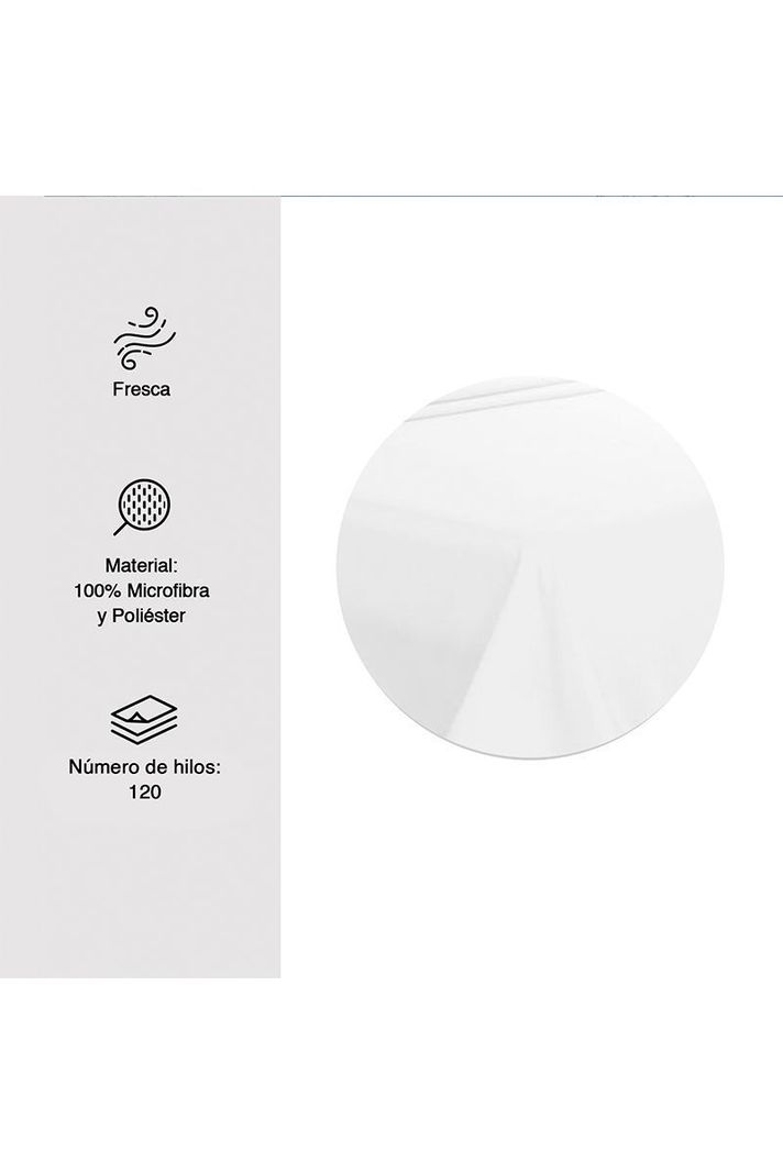 Juego Sábanas Microfibra Monaco 1,5 Plazas Blanco-2