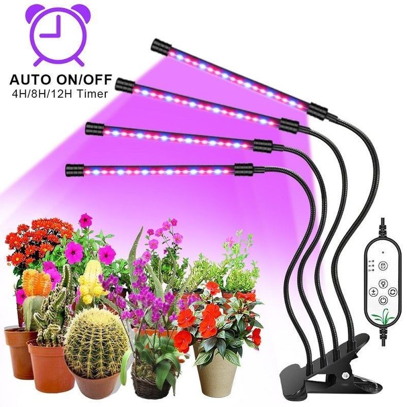 Lampara Led Para Crecimiento De Plantas Con 4 Tubos De Luz-1