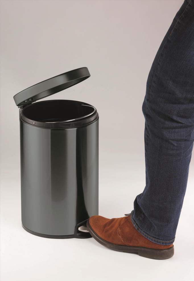 Papelero 5L Metálico Con Pedal Antracita-1