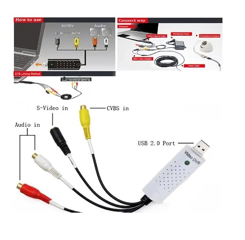 Capturadora Video Audio USB Vhs Camara Dvr Pc Notebook-1