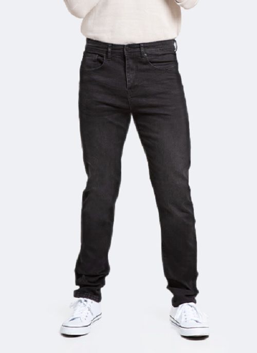 Jeans Hombre Slim Negro Liso-0