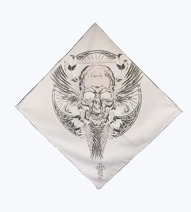 Bandana Blanca Estampada Calavera-0