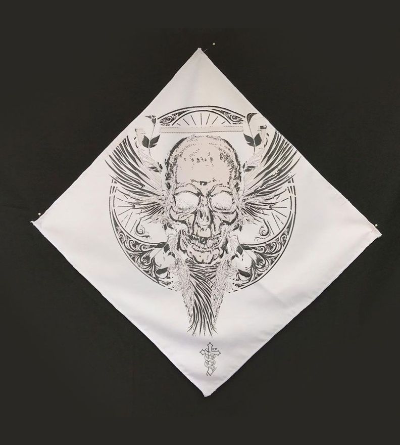 Bandana Blanca Estampada Calavera-1