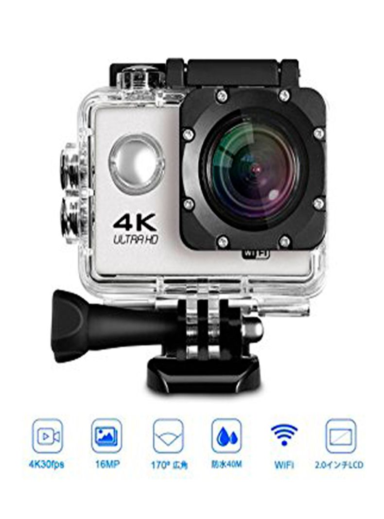 Camara deportiva sumergible 4K gris-1