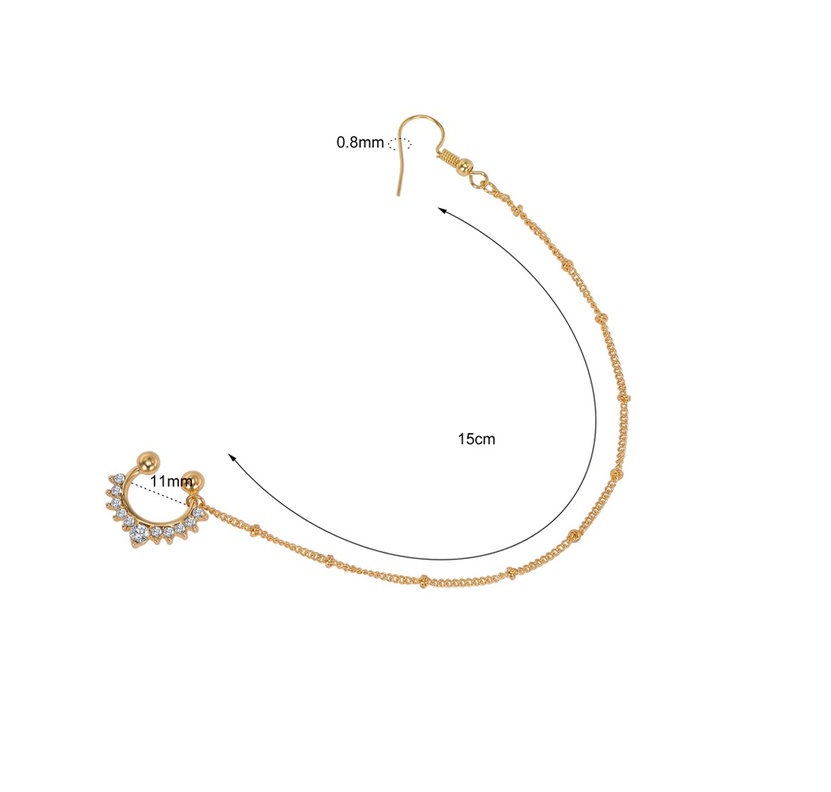 Aro fake septum Cadena India Piercing Nariz Sin Perforacion-1