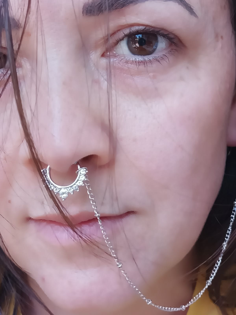 Aro fake septum Cadena India Piercing Nariz Sin Perforacion-2