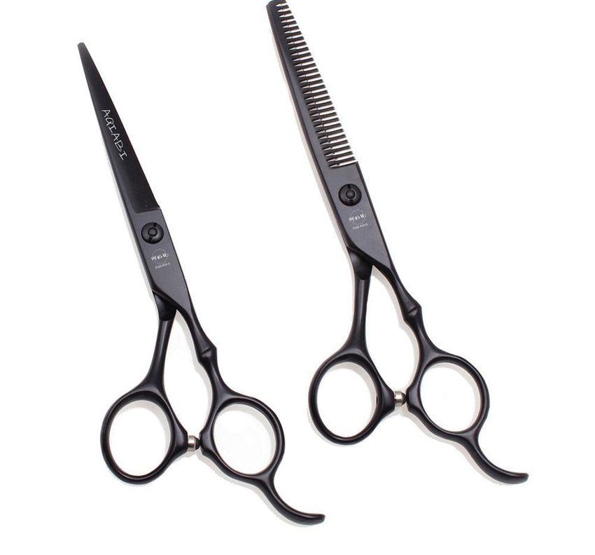 Set de Tijeras Profesionales de Peluquería 5.5 pulgadas Para Diestros color negro-0