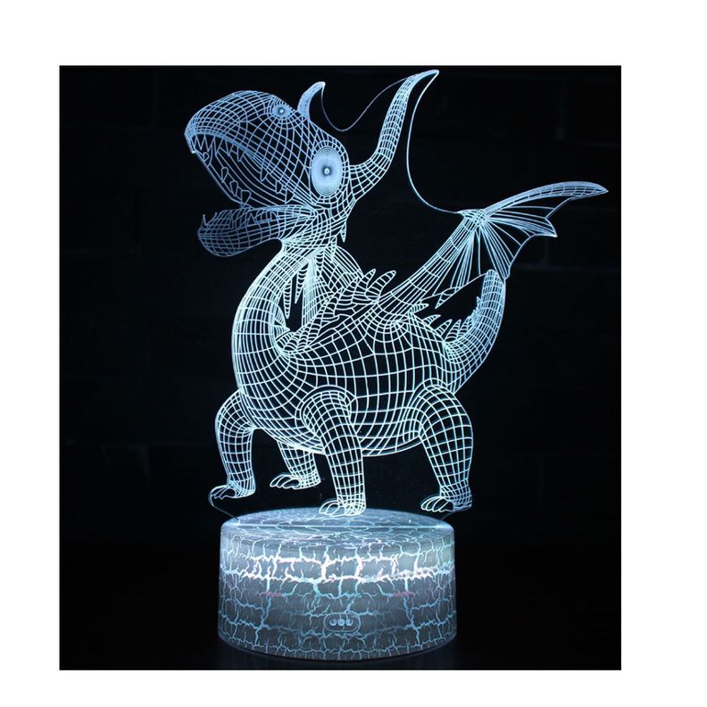 Lámpara Luz Led Nocturna 3D Dinosaurio-1