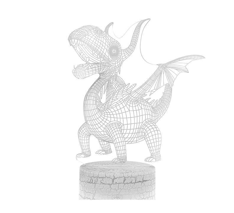 Lámpara Luz Led Nocturna 3D Dinosaurio-0