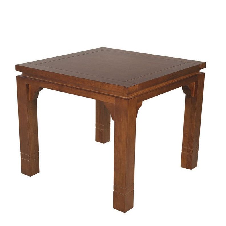 JUEGO DE COMEDOR AMELIA CUADRADA 4 SILLAS MADERA COLOR MIEL TAPIZ CAFÉ JASPEADO-1