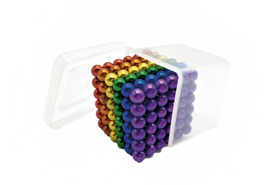 CUBO MAGNÉTICO 216 BOLITAS MAGNÉTICAS 5 MM - 8 COL-0