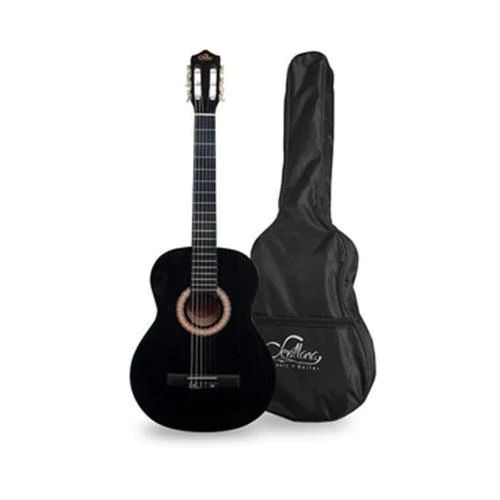 Guitarra Sevillana Negra 39 Pulgadas Con Alma Y Funda-0