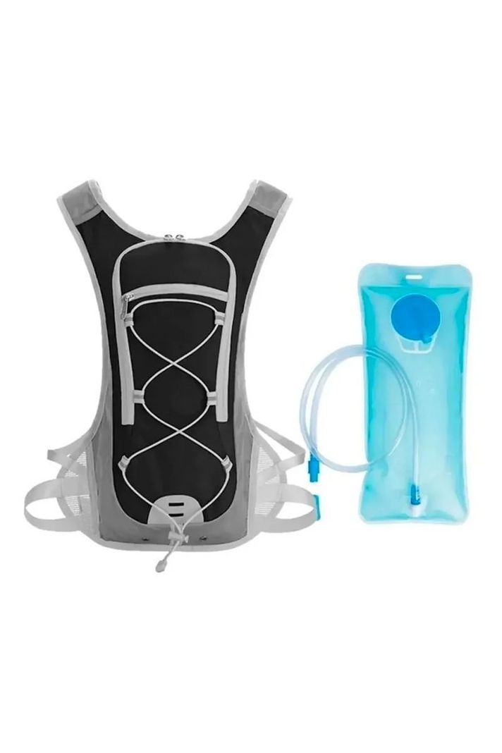 Mochila Camell Ciclismo Running + Bolsa Hidratación 2 Lts Negro-0