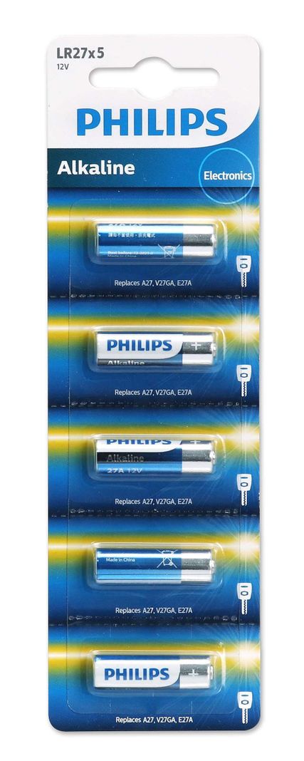 Pack 5 Pilas Alcalinas Philips 27A 12V-1