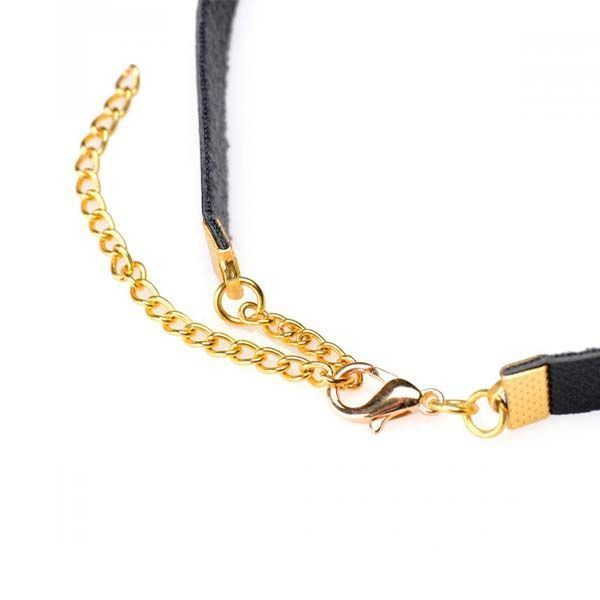 Gargantilla Fina con Anillo Dorado Para Mascotas Posh-3