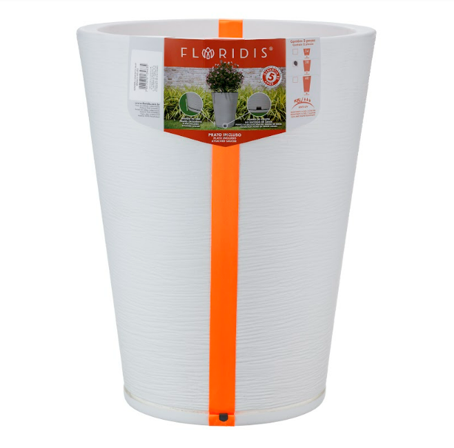 MACETERO FLORIDIS GENEBRA BLANCO 57CM CON PLATO-1