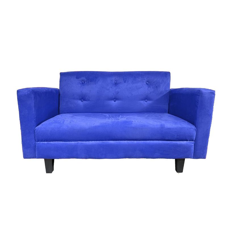 Sofa Ruan 2 Cuerpos Felpa Azul-0