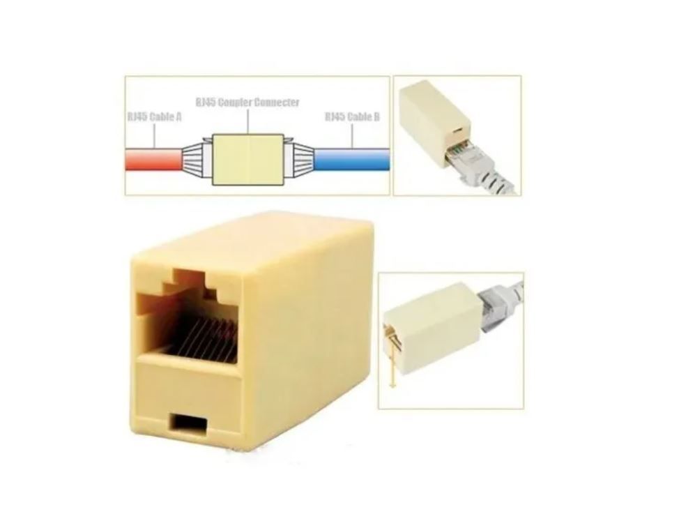 Adaptador Lan Rj45 Hembra Hembra Extension Cables Red-1