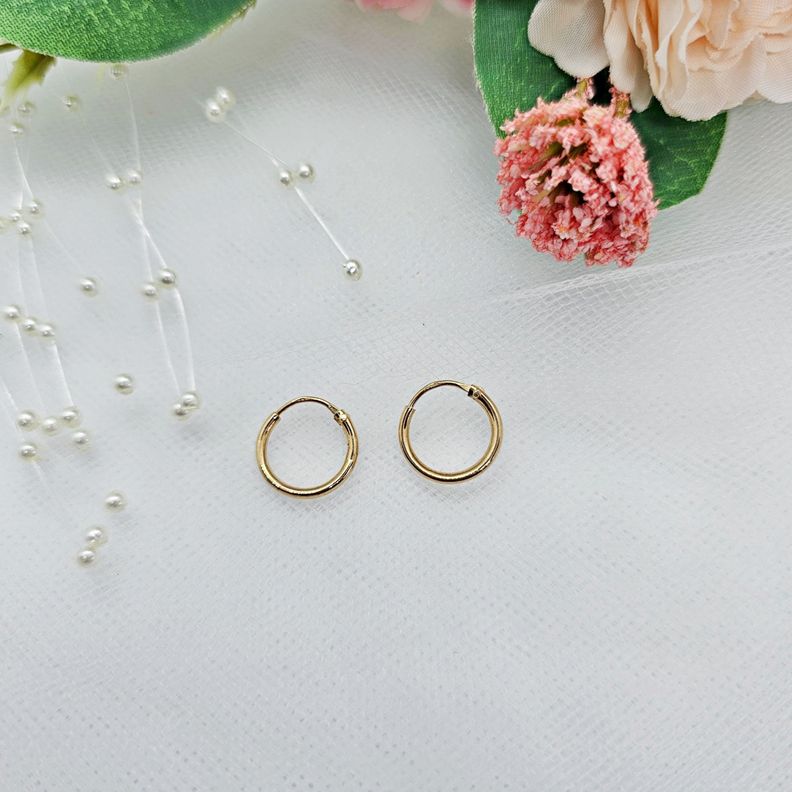 Aros Argollas Oro 18k Nacional 14mm-2