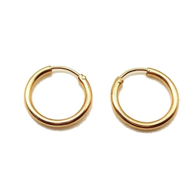Aros Argollas Oro 18k Nacional 14mm-0