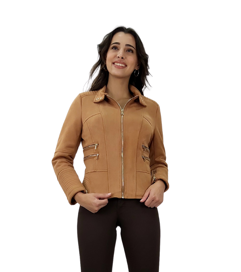 CASACA ACOLCHADA CUELLO MAO CAMEL-0