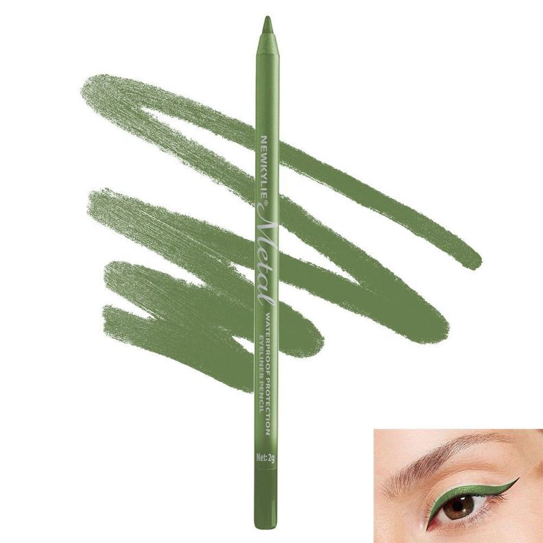 Lapiz Delineador De Ojos Crayon Metalizado Verde Claro-1