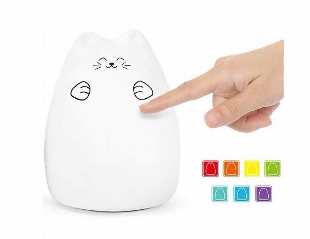 Espantacuco de silicona Gatito Guardián LED Multicolor-1