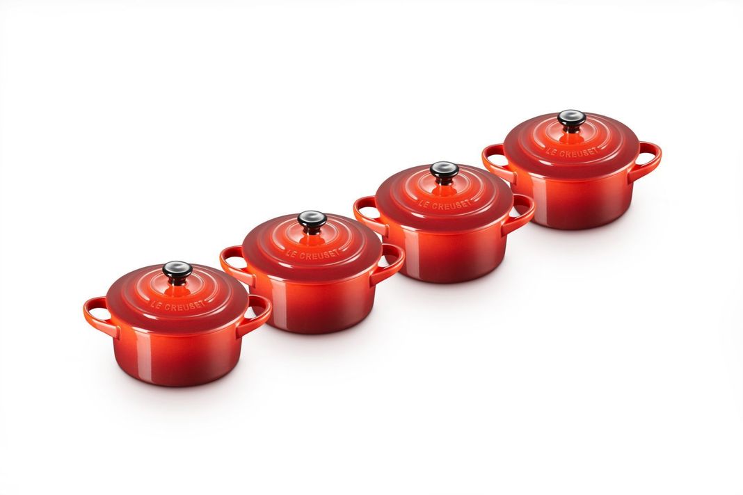 Set de 4 Mini Cocotte Redonda 10cm Cereza-1