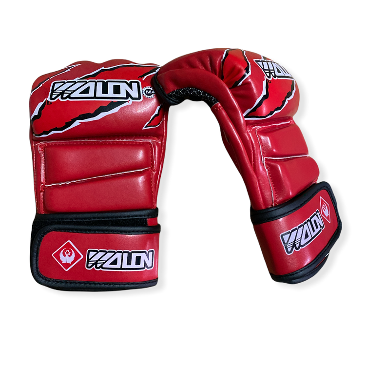 Guantes de MMA Wolon Cuero Natural Rojo-0