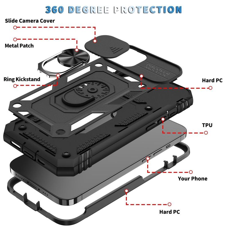 Para: iPhone 14 Plus - Carcasa Resistente Aro Imán-2