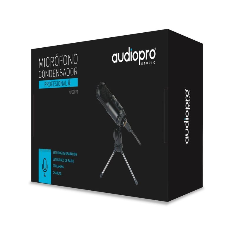 Micrófono Condensador Profesional Con Tripode Audiopro-3