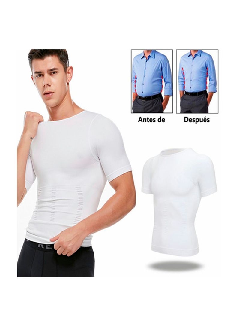 polera moldeadora blanco manga corta XL-2
