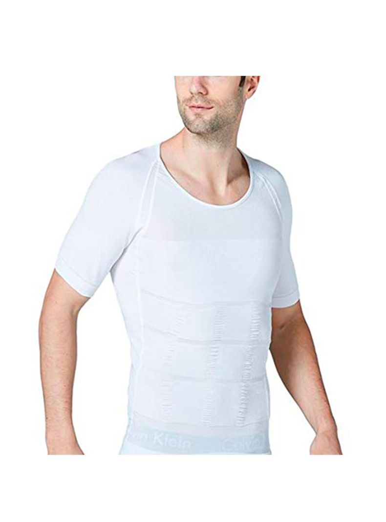 polera moldeadora blanco manga corta XL-0