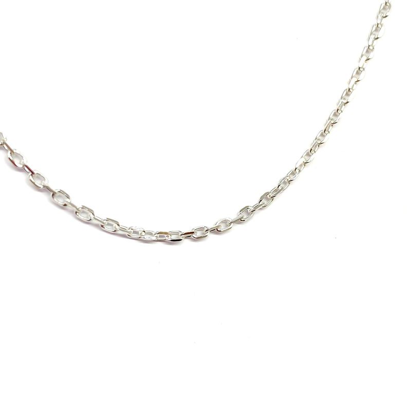 Cadena Eslabón 3x2mm Limada 50cm Plata Fina 925-1
