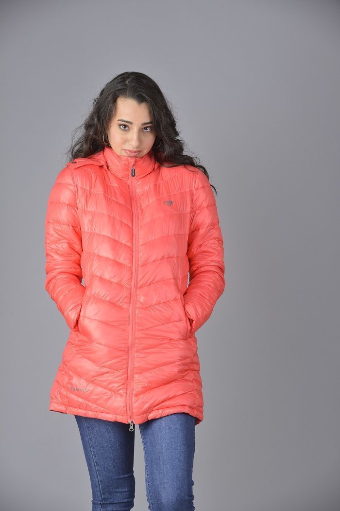 Parka larga con piel coral-0