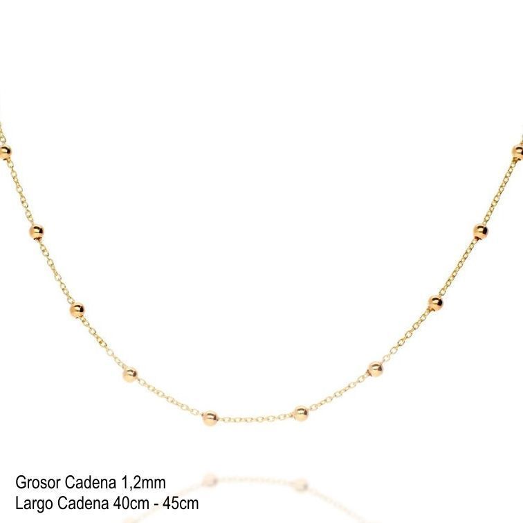 Cadena Baño Oro Amarillo 18 Kilates Eslabones Pelotitas S-4