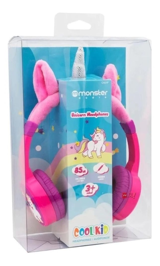 Audífonos Unicornio Rosado Alámbrico Monster - Ps-1