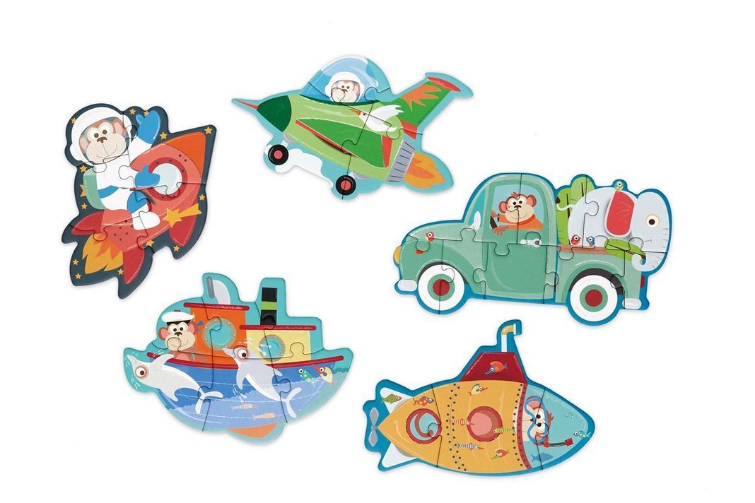 PUZZLE PROGRESIVO VEHICULOS, 5 PUZZLES-0