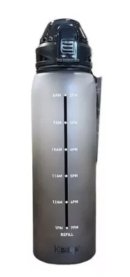 Botella Medidas Rubber 1 L Keep negro-0
