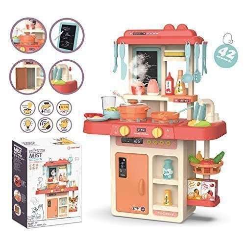 Cocina De Juguete 42 Accesorios Estilo Moderno Rosada-4