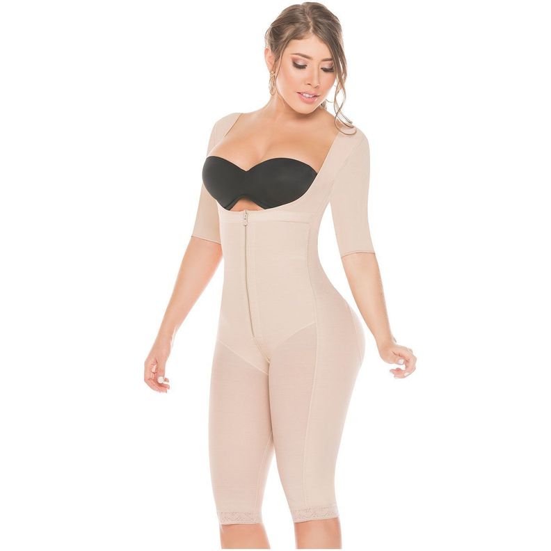 Faja Colombiana Post Quirúrgica Con Mangas 519 Beige-3