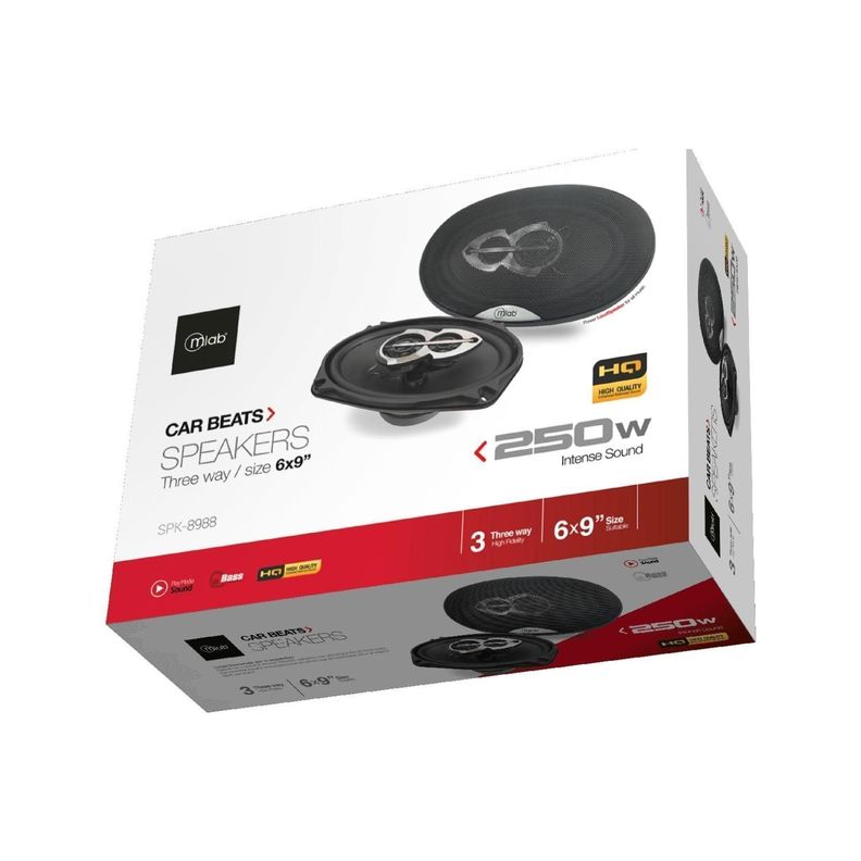 Pack 2 Parlantes 6x9" Para Automovil Negro-1