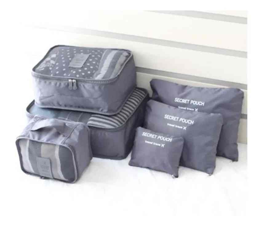 Set 6 Organizadores De Equipaje De Viaje Bolsa Ropa Interior-0
