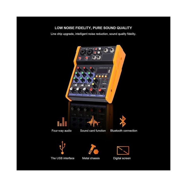 Mezclador de Audio Profesional con 4 canales-4
