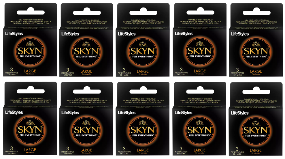 Caja 10 cajas Skyn Large - 30 Condones Lifestyles-0