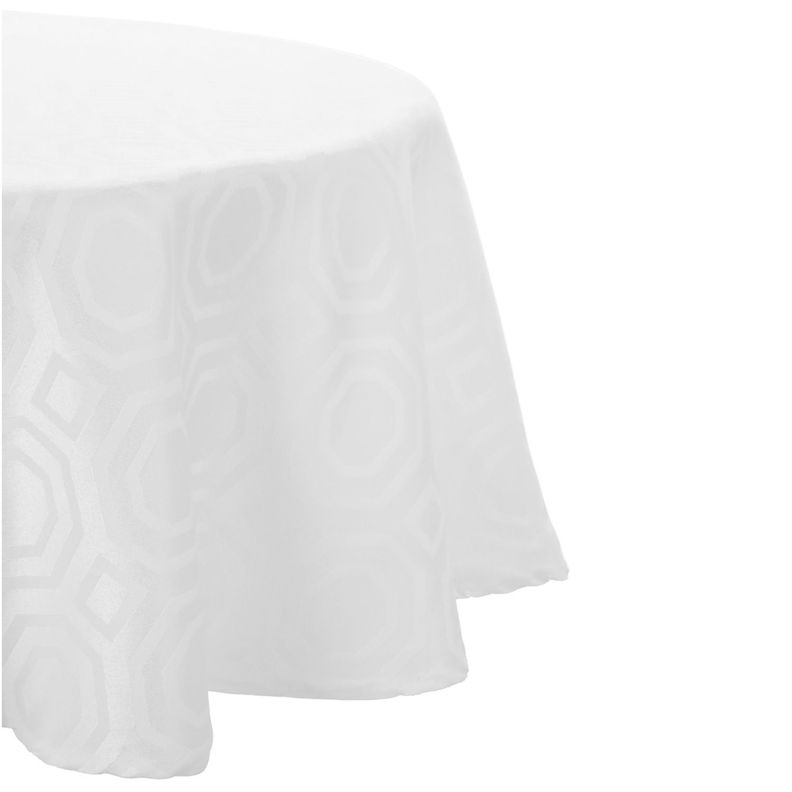 Mantel Redondo Flor De Lis Blanco-0