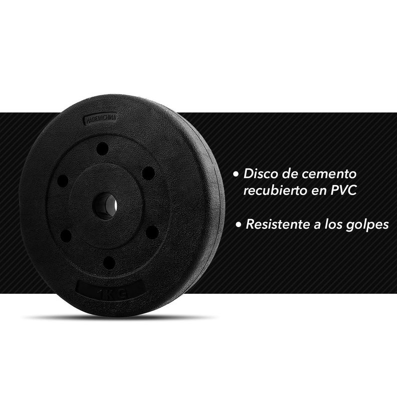 Disco de Cemento 1 Kg para Barra PVC Negro-4