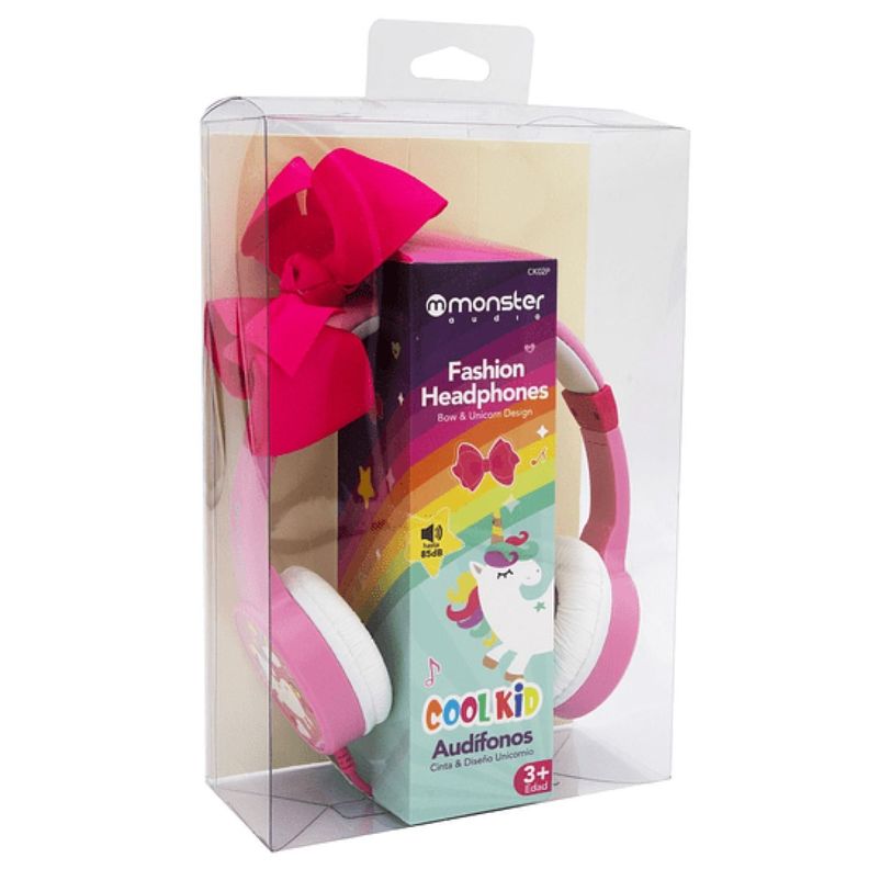 Audifono Unicornio Moño Rosado OverEar Monster-3
